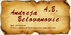 Andreja Belovanović vizit kartica